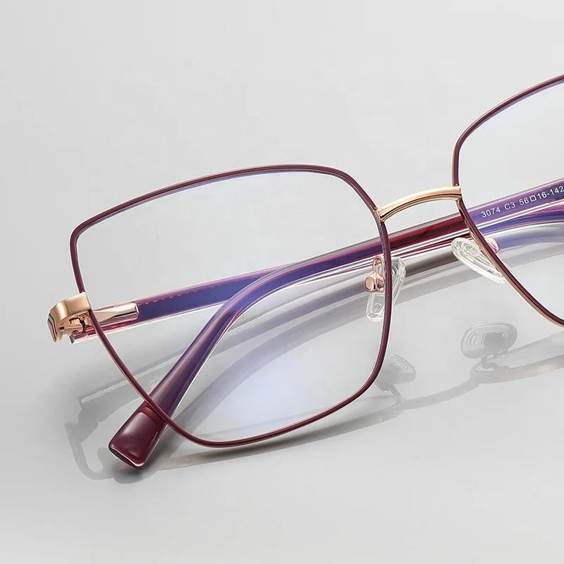 Jiuling Eyewear  hd Prescription Spectacles Black Anti Blue Light Glasses Frames Eyeglasses Metal in Stock