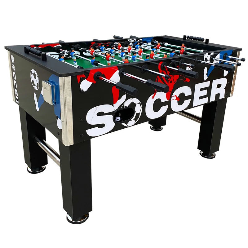 55\" Adjustable Balance Adult Size Foosball Table with 2 Balls & 2 Cup Holders MDF Material for Adults and Children