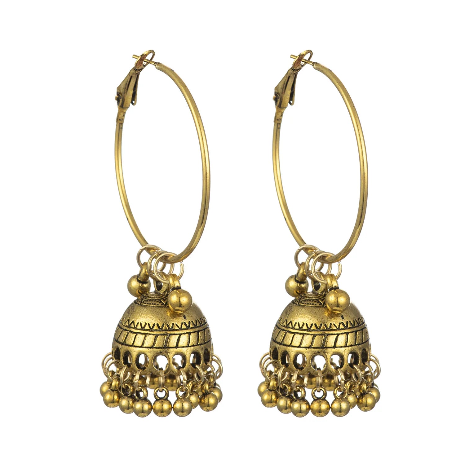 Bohemian Women Jewelry Gold Indian Bells Original Exaggerated Exotic Jhumka Earring