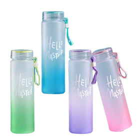Portable Creative Gradient Color Frosted Colorful Cute 460ml Plastic Straw Type Safe Water Bottles Tumblers Juice Coffee Cups