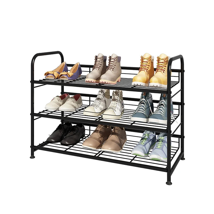 DIY Modern Stackable Metal Shoes Rack for Living Room & Entry Durable Shoe Organizer with Portable Design for Hotel Use
