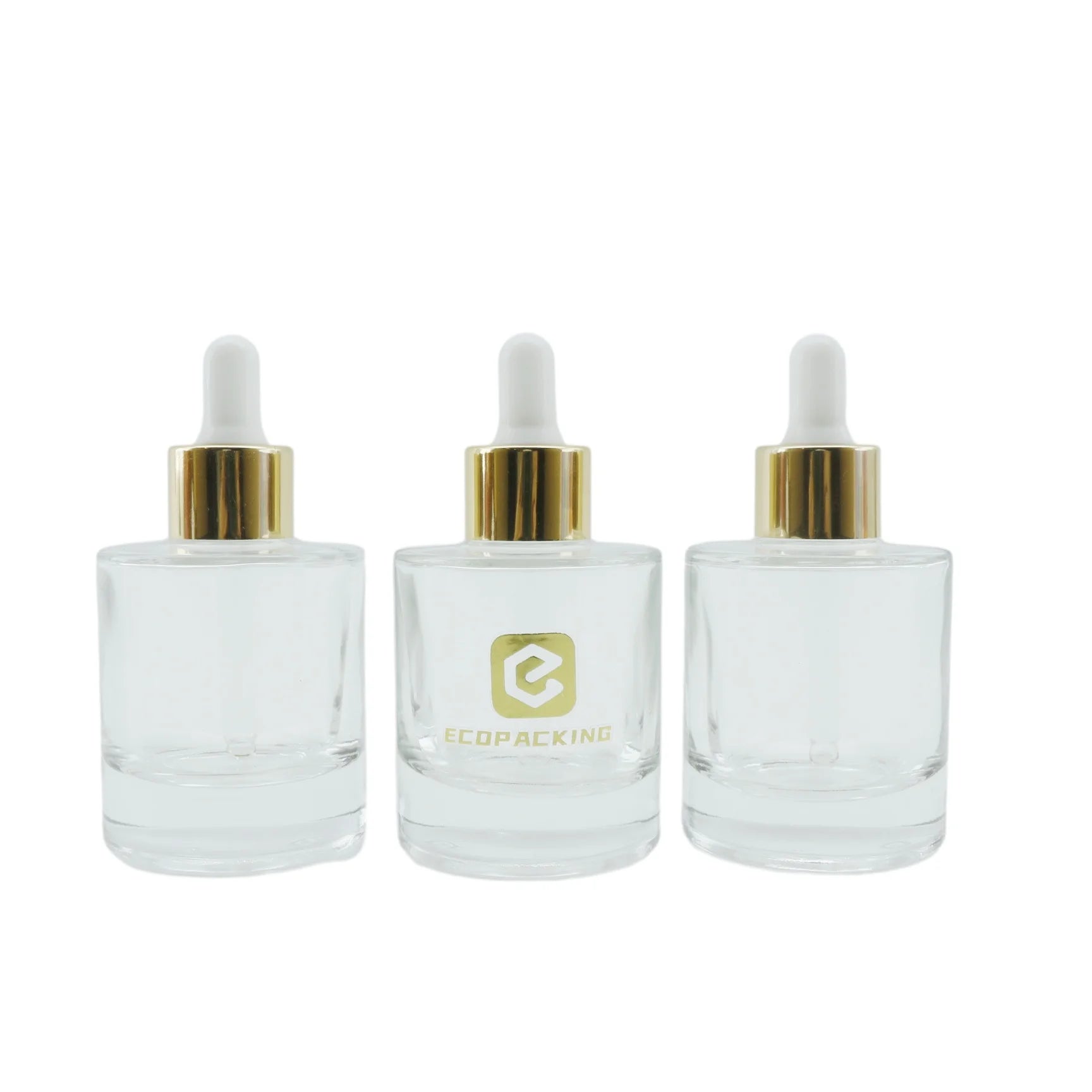 Luxury 1oz 30ml 50ml Dropper Oval Shape Hair Face Eye Serum Bottle Glass Dropper Bottle Any Color Can Be Customized