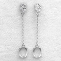 Sterling Silver 7*9mm Semi Mount Line Earrings Empty Support Blank Claws Setting S925 Base Without Center Stone for DIY Inlay