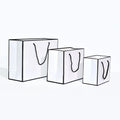 Luxury Biodegradable White Cardboard Shopping Bag Drawstring Stand Pouches for Supermarket Exhibition Promotion