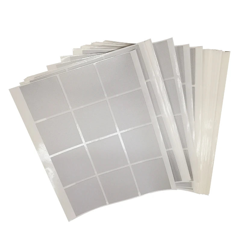 46*46mm Silver Color 12pcs in Sheet Scratch Off Sticker Labels Scratch Card Stickers Square Scratch Stickers