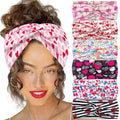 Valentine's Day Pink Love Heart Elastic Stretchy Hairbands Sport Yoga Head Wraps Twist Knotted Wide Headband