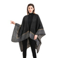 New Winter Shawl Blanket Oversized Wrap Cape Stripe Cashmere Warm Fringe Plaid Poncho With Tassel