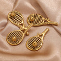 SC Hot Sale Fashion Stainless Steel Jewelry Accessory Sport Charms Vintage Gold Silver Tennis Racket Pendants for Tennis Bags