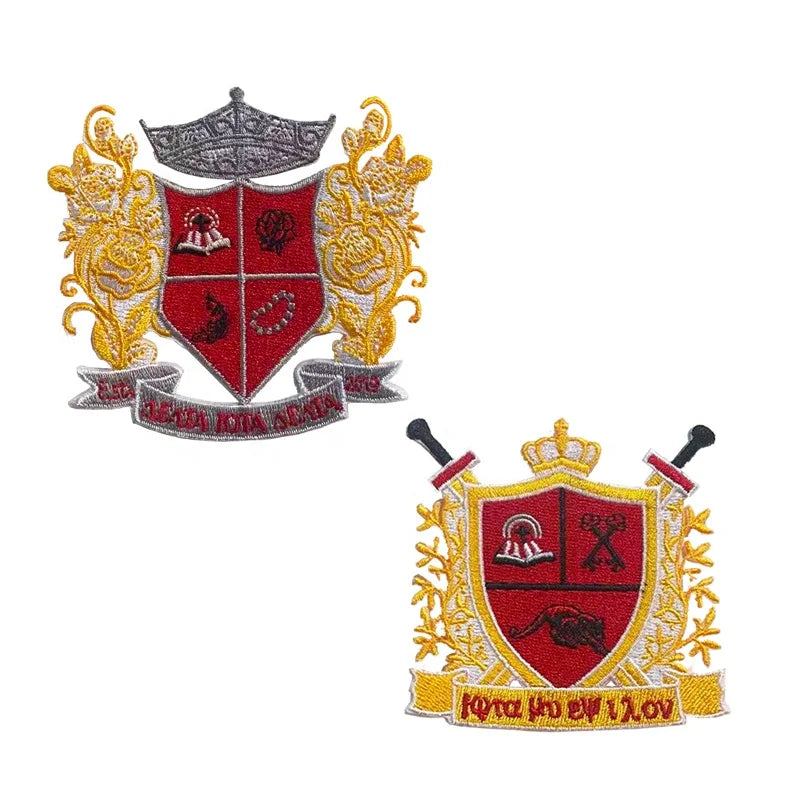Custom All Greek Group Sorority and Fraternity  Woven Fabric Embroidery Patch Fabric Clothes Embroidered Patches Accept