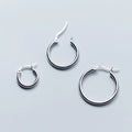 Different Size 925 Sterling Silver Ear Loops with Smooth Surface Round Circle Hoop Clip on Drop Earrings for Women Jewelry