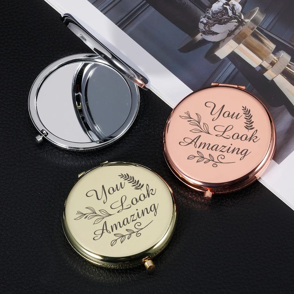 Customized Logo Metal Pocket Mirror Custom Promotion Gift Make up Mini Mirror
