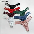 PASUXI 2026 Women's Panties Thong Low Waist Secret V Letter G String Lingerie Brief Seamless Panty Women Ice Silk Underwear