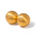 Wholesale Fashion Jewelry Chunky Ball Stud Earring 18K PVD Gold Plated Stainless Steel Hammer Matt Craft Earrings for Women