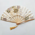 Hot Sale Cheap Price Smooth Satin Fabric Bamboo Hand Fan in Bulk Wedding Bridal Shower Fan Party Favor