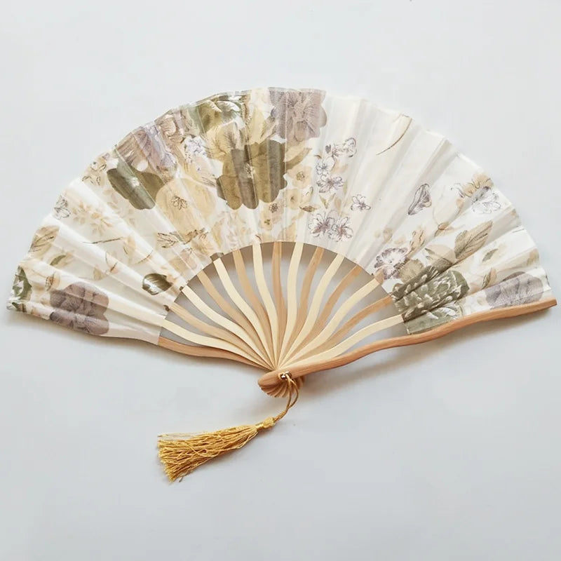 Hot Sale Cheap Price Smooth Satin Fabric Bamboo Hand Fan in Bulk Wedding Bridal Shower Fan Party Favor