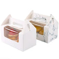 2 Holes Mini Cupcake Box With Handle and Window (5 Colours Available)