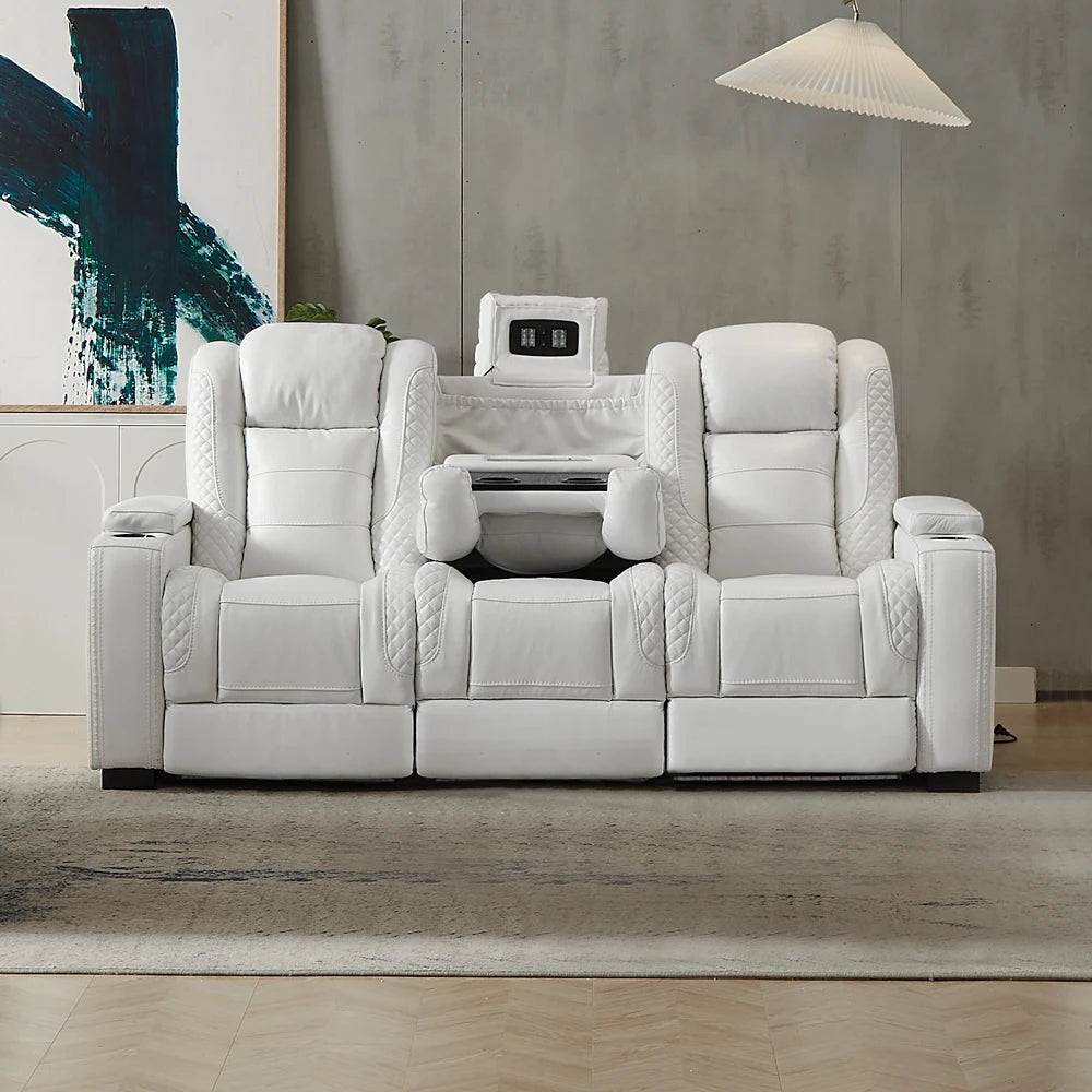 Deluxe Electric Power Lift Recliner Sofa Storage Compartment Overstuffed Home Theater Couch for Movie Buffs for Cinemas Private