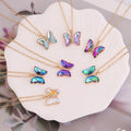 Wholesale Butterfly Necklace Women's Fashion Stainless Steel Chain Crystal Pendant Necklace