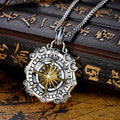 SC Creative Compass Necklace Antique Silver Plated Man Necklace Fashion Jewelry Gold Necklace for Women Men