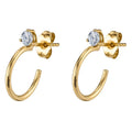 Minimalist Design Jewelry 1 Carat Solitaire Diamond Hoop Stud Earrings Women