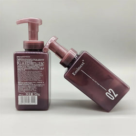 Square Shape Purple Opaque 15oz 450ml PETG Plastic Bottle Beauty Packaging Hotel Lotion Liquid Soap Customized Foaming Pump