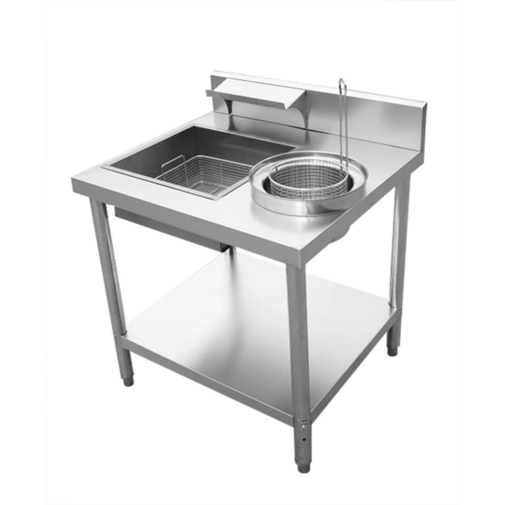 Low Price 80cm/1m Stainless Steel Chicken Wrapping Powder Table Kfc Breading Table Machine