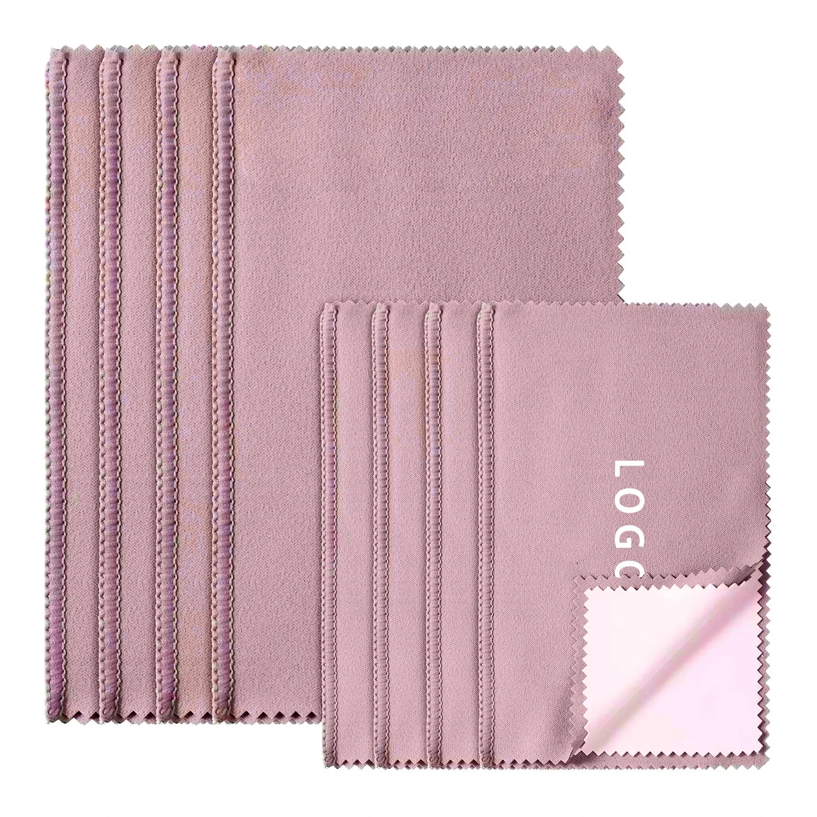 Scratch-Free & Reusable Custom Logo Printed Four Layers Suede Cleaning Cloth Luxury Jewelry Cleaner for Polishing
