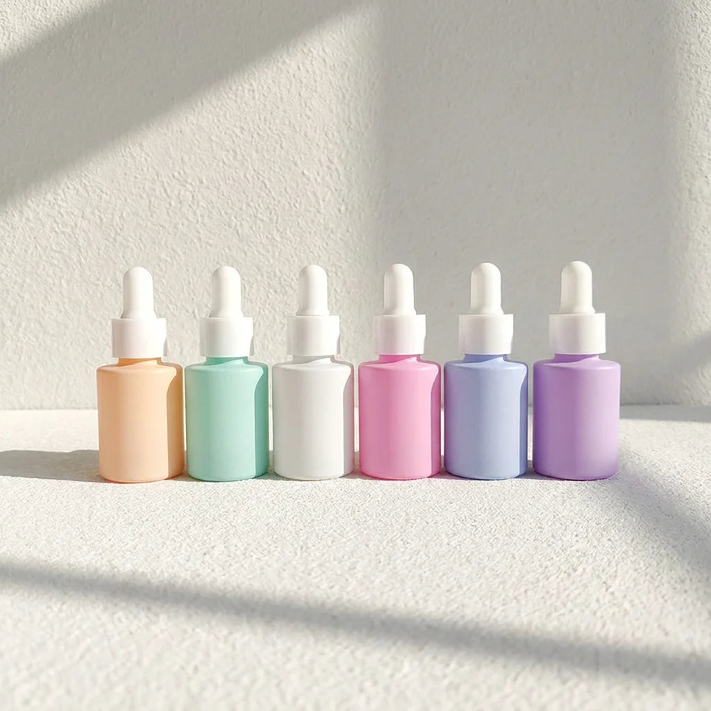 Wholesale Slant Shoulder Cylinder Glass Bottle 15ml Dropper Bottle Essence Essential Oil Bottle Skin Care Packaging
