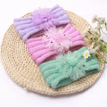 Wholesale Winter Knitted Hairband Printed Warmer Wool Accessories Headband Flower Hairbands for Baby Girl