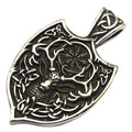 Viking Antique Silver Black Tone Nordic Runed Deer Sekira Amulet Talisman Pegan Pendant