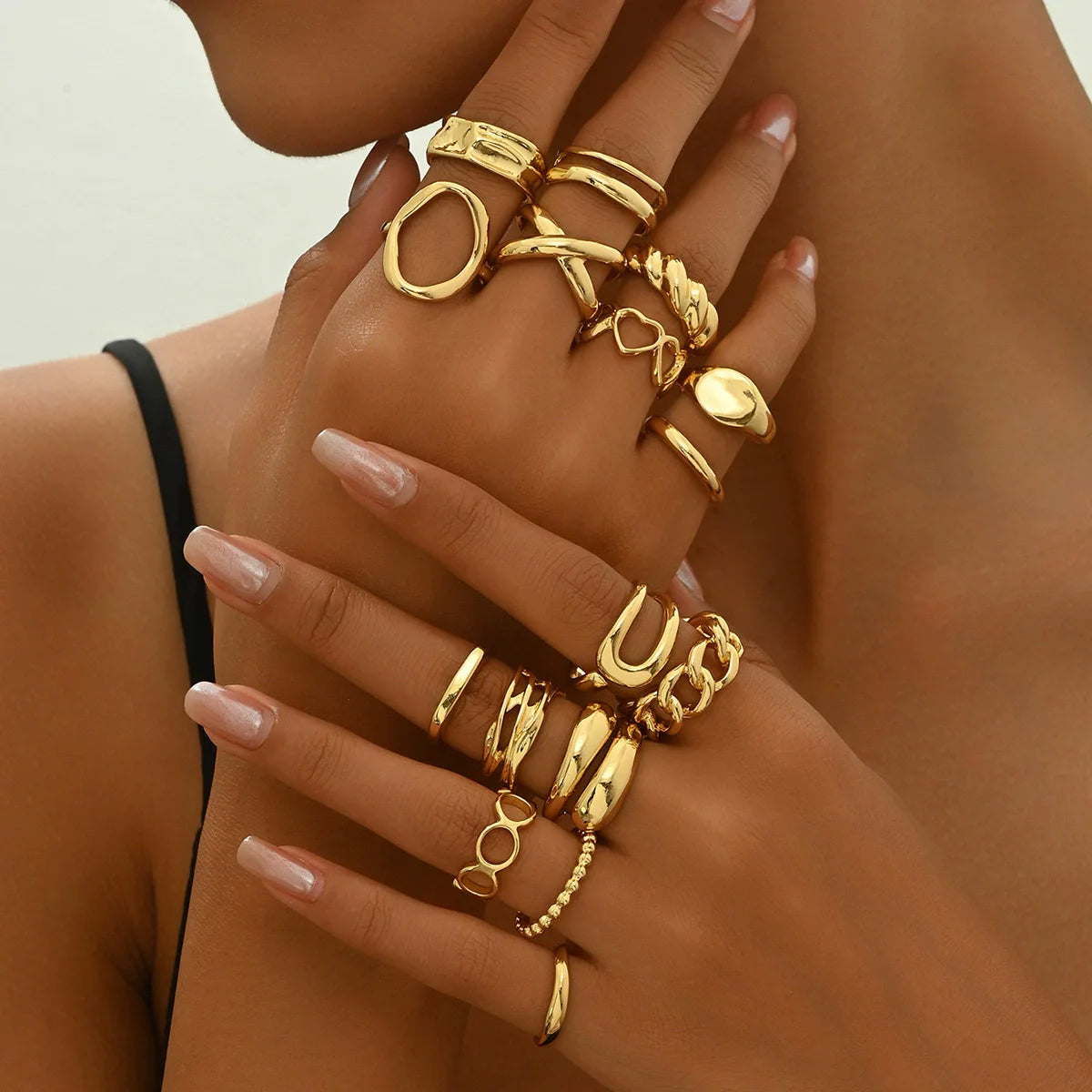 Fashion Gold Jewelry Rings Set for Women Jewelry Wholesale N2106212