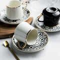 Ceramic Turkish Espresso Porcelain Tea Coffee Cup and Saucer Set Arabic Coffee Set with Gift Box for Occasions