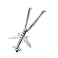 Hip Hop Jewelry European Style 316L Titanium Steel Aircraft Sweater Necklace Stainless Steel Box Chain Airplane Pendant Necklace
