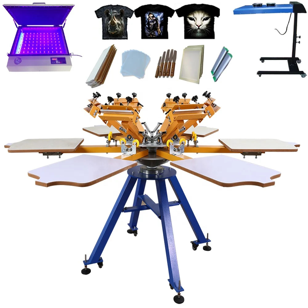 Manual Screen Printing Machine for Designer Clothing Customized Branded Men's Cotton Plus Size Logo Printed Mens T Shirt