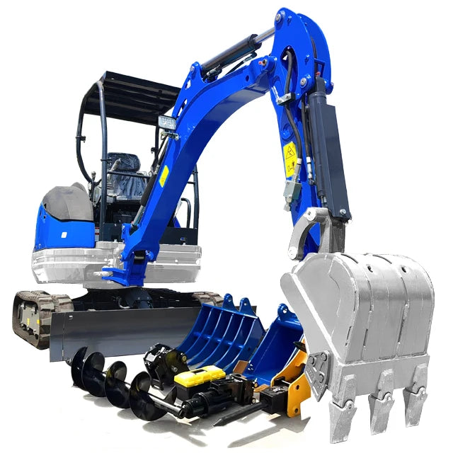 Mini Digger Excavator Reliable CE EPA Diesel Power Engine Leveling Narrow Bucket Machinery with Quick-Hitch Attachment