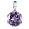 Gorgeous Rhodium Plated 925 Silver Jewelry Natural Amethyst Pendant for Women's Anniversary Gift
