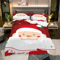 Christmas 3D Printing Blanket Customized Winter Bed Sheet Red Polyester Bedding Set Supplier