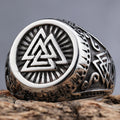 Custom Handmade Vintage Stainless Steel Scandinavian Triangle Valknut Viking Rings for Men Size 7-13