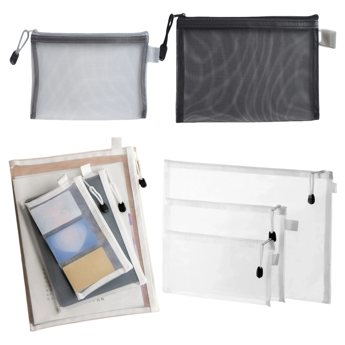 Zip Bag A4 A5 A6 Transparent Document Bag Pen Filing Products Pocket Folder Office School Supply