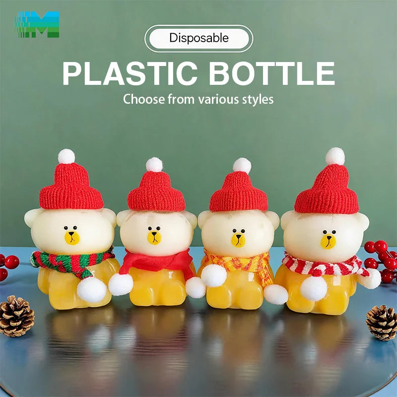 Uniquely Designed 500ml Bear Bottle Filling Jar Custom Hat Strap Petite Bouteille En Plastique Label Plastic Bottle