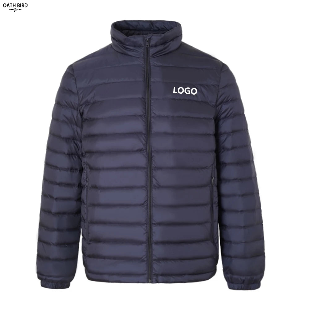 OEM Solid Color Waterproof Windbreaker Sports Work Uniform Rain Bubble Duck Down Padded Quilted Mens Winter Bomber Puffer Jacket