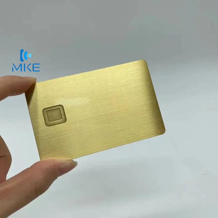 Brushed Gold 4442 Chip Slot Dual Interface Nfc Metal Credit Card