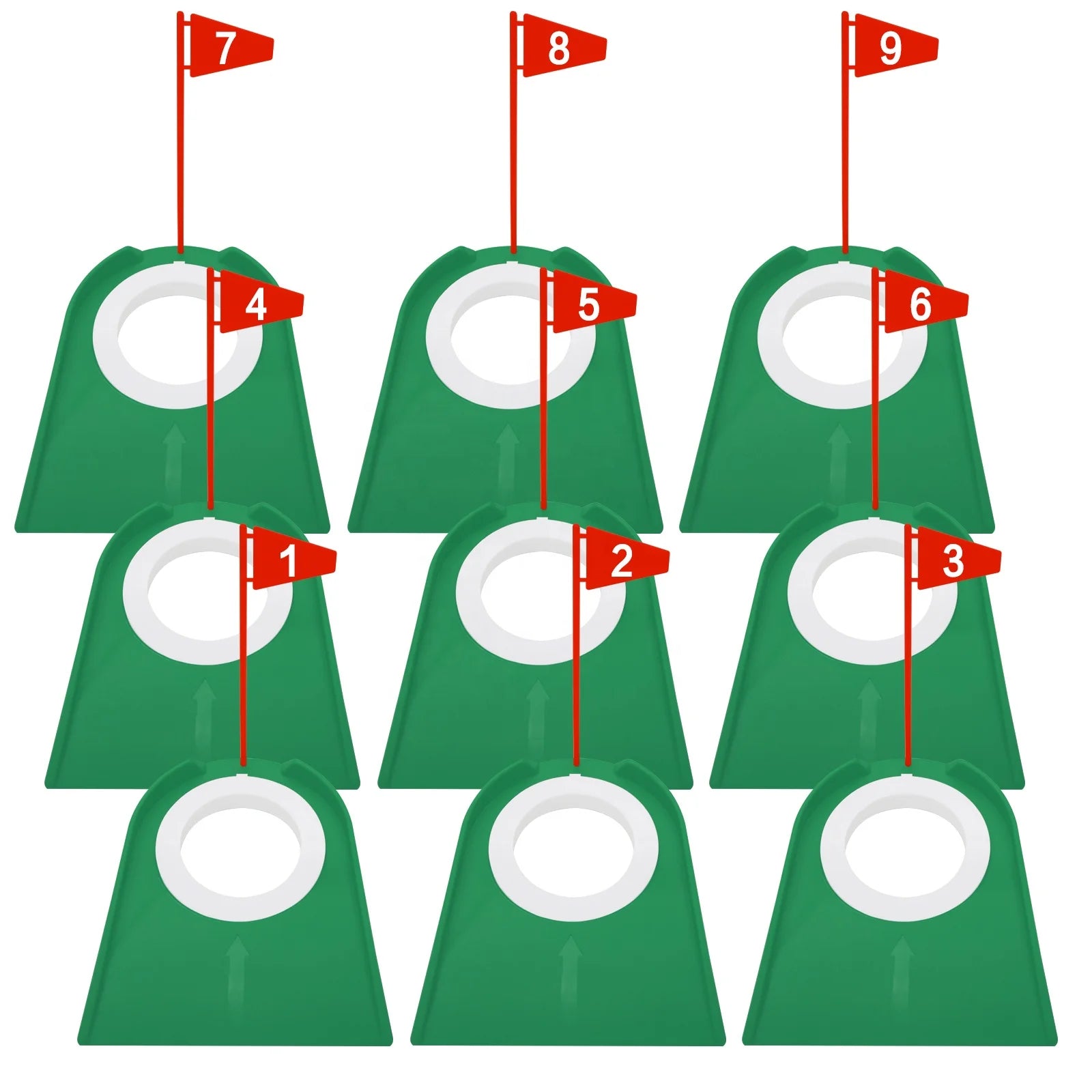 New Arrival OEM Factory Mini Green Plastic Golf Putting Hole With Flag Indoor Outdoor Practice Training Aid