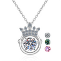 Diamonds Pendant With GRA Certificate Crown Shape Jewelry 925 Sterling Silver Vvs 0.5ct Moissanite Necklace for Women