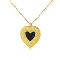 New Women's Designer Charms Stainless Steel Gold Plated Custom Heart Pendant Necklace with Flat Snake Chain-Gift & Party