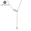 New Design 925 Sterling Silver Cut 3mm 0.1ct VVS1 Moissanite Y Lariat Necklace Fine Fashion Elegant Bridesmaid Jewelry