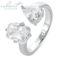 925 Silver Original 1 Carat Brilliant Emerald Radiant Water Drop Cut Pass Diamond Test D Color Moissanite Ring Fine Jewelry