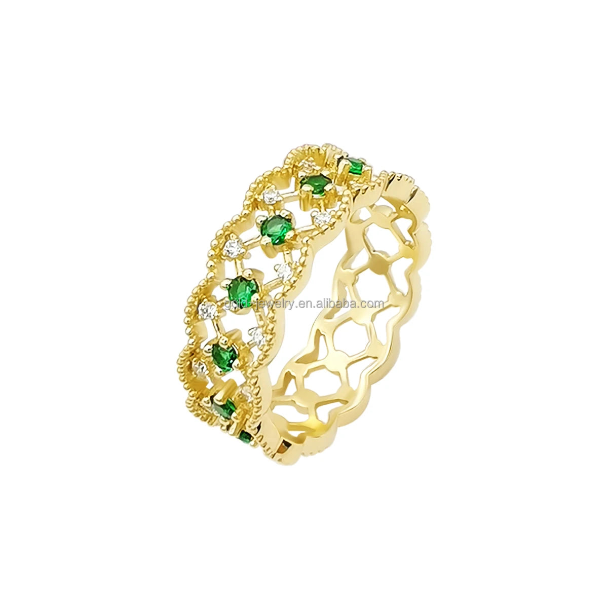 1000S Jewelry Ring 14k Solid Gold Zircon Gemstone Ring Fine Jewelry Finger Rings Women Gold Jewelry