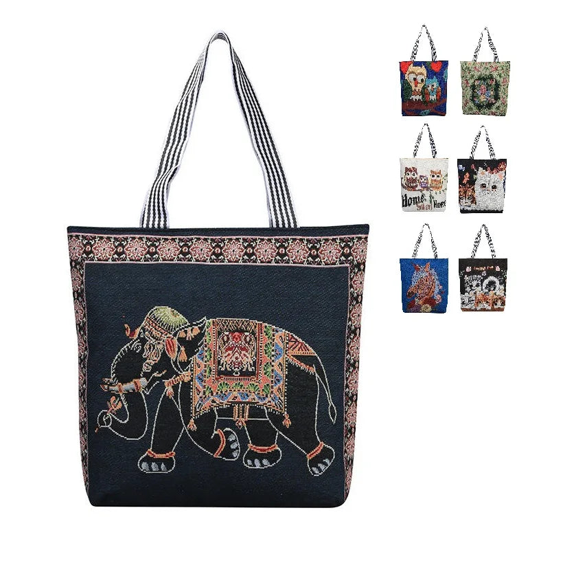 Gelory Custom Printed Women's Shopping Tote Handbags Fully Sublimated Reusable Canvas Single Shoulder Shopper Bags-Wholesale