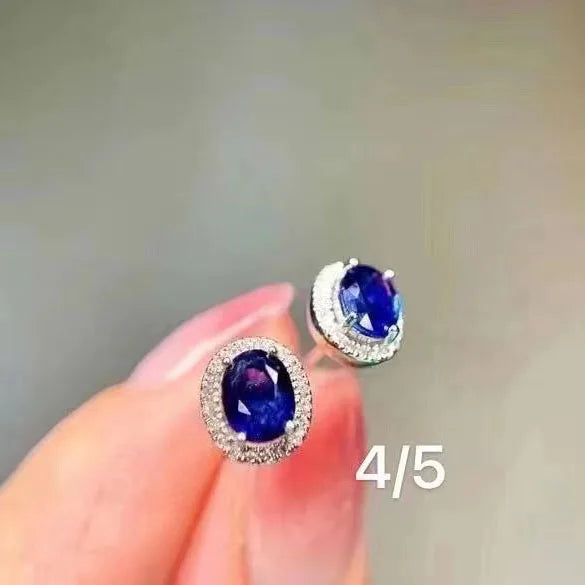 Wholesale 925 Sterling Silver Star Hoop Earrings Natural Sapphire Gold Plated for Party or Gift Hot Sale for Girls
